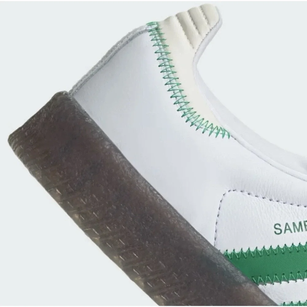 adidas SAMBAE W Sneakers Size 6 Womens Cloud White/Green/Off White IE9105 NEW - Picture 6 of 16